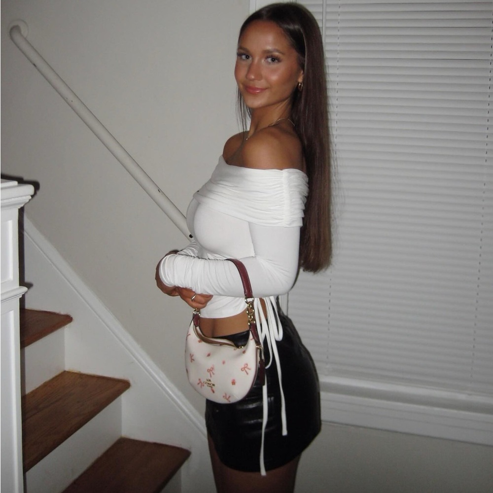 Edikted gathered fold over drawstring top